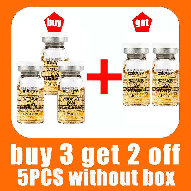 Stayve 8ml Salmon DNA Golden Ampoule Serum Kit Natural Ingredients, Moisturizing, Tender, Lifting, Firming Facial Care Skin buy 3 get 2