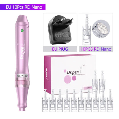 Authentic Dr. Pen Ultima M7 10 Pcs Needles Multi-function Facial Mesotherapy Micro Skin Wireless Electric Derma Beauty Device M7W EU RD