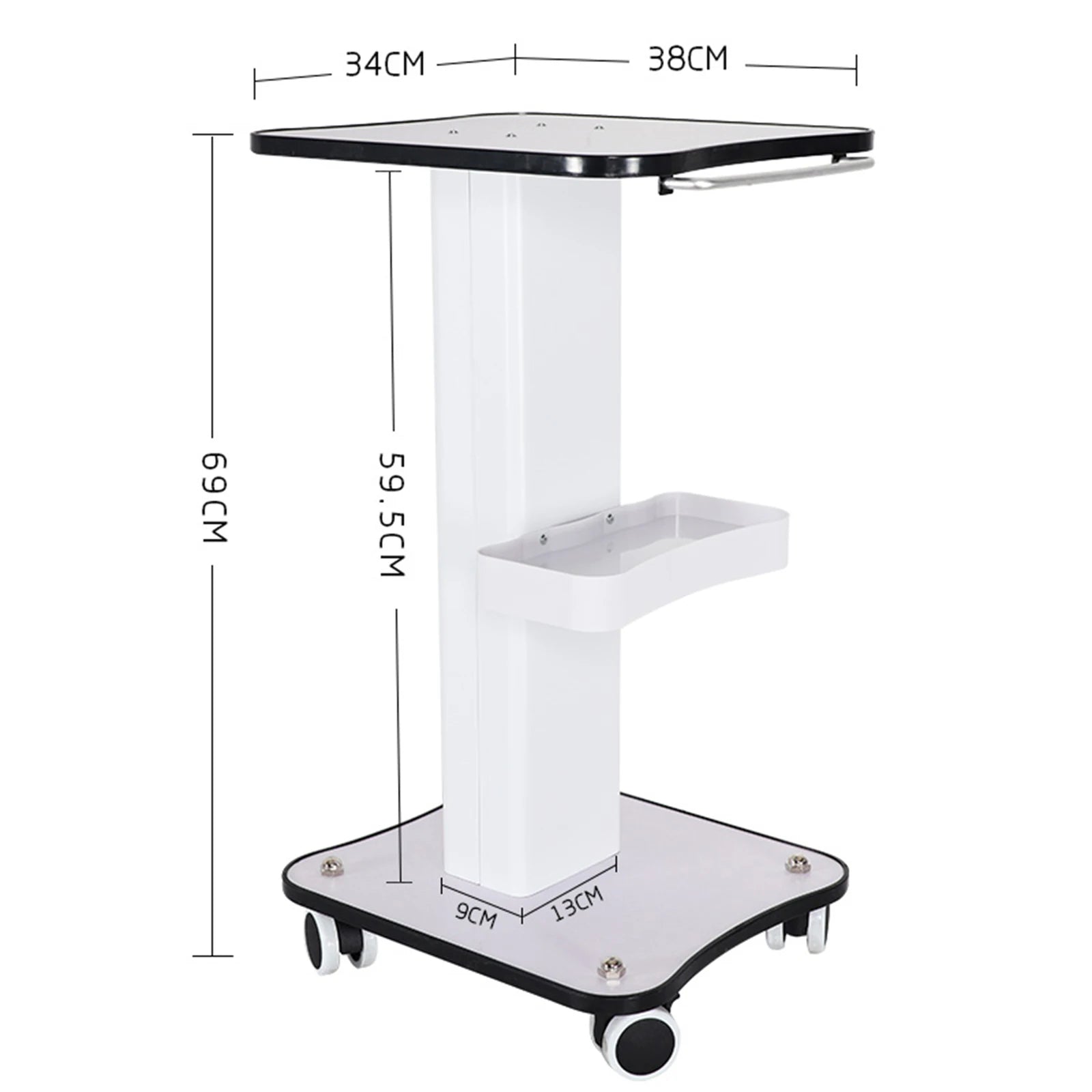 40Kg Salon Rolling Trolley Cart SPA Beauty Salon Storage Equipment Machine Stand Organizer Spa Cart Max Load Ivory United States