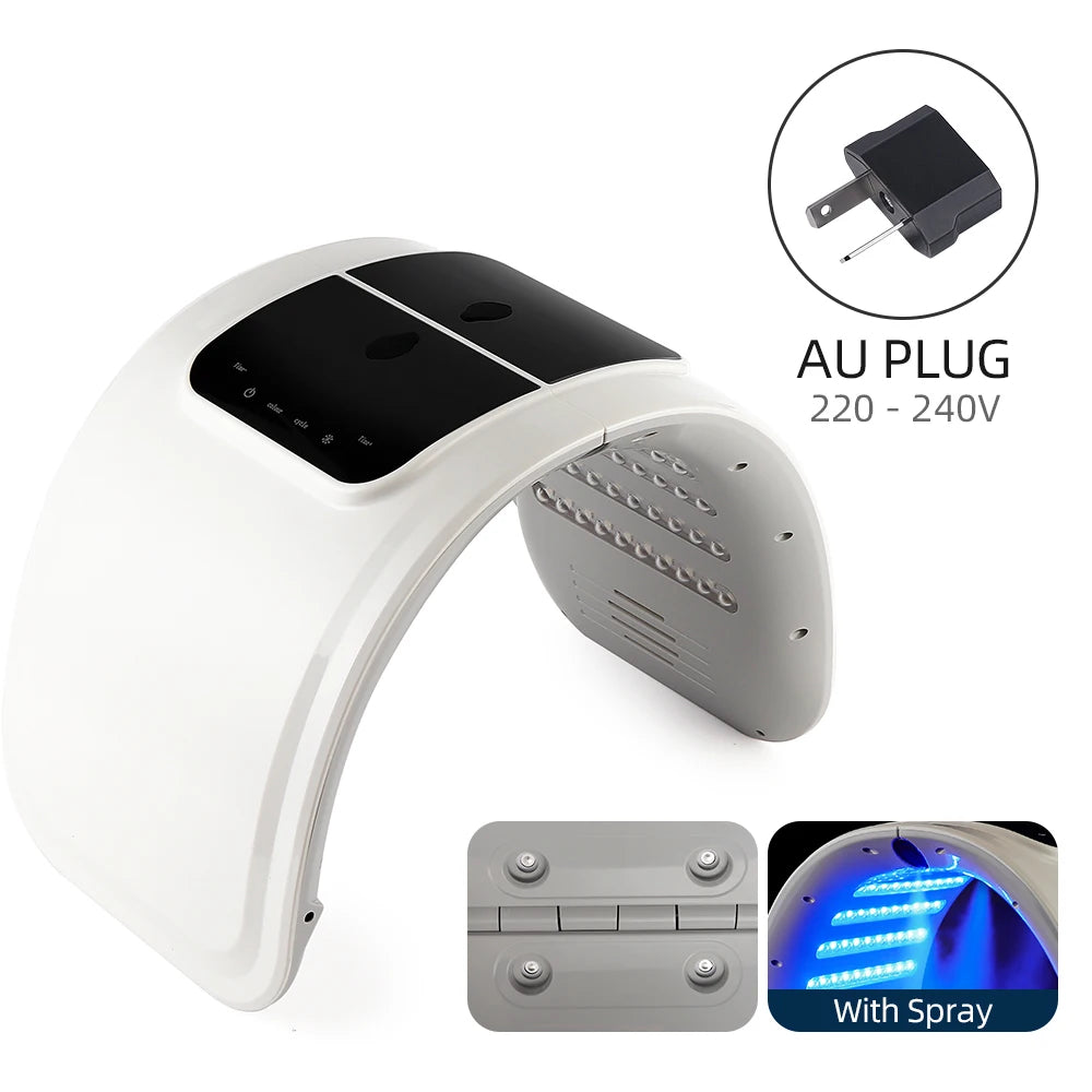 foreverlily LED Face Mask PDT Machine 7 Colors Light Photon Skin Rejuvenation Facial Body Beauty Spa Nano Spray Face Body Mist AU PLUG