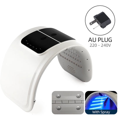 foreverlily LED Face Mask PDT Machine 7 Colors Light Photon Skin Rejuvenation Facial Body Beauty Spa Nano Spray Face Body Mist AU PLUG