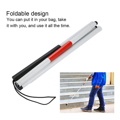 Walking Cane Portable Anti-Shock Guide Walking Stick Blind Cane Reflective Red And White For Outdoor For Blind Visual Impaired