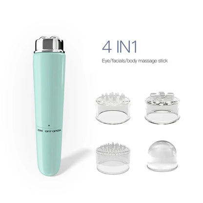 4 In 1 Electric Facial Massager Micro Vibration Eye Beauty Instrument For Relax Eye Dark Circles Eye Bags Puffiness Eye Massage C542-green