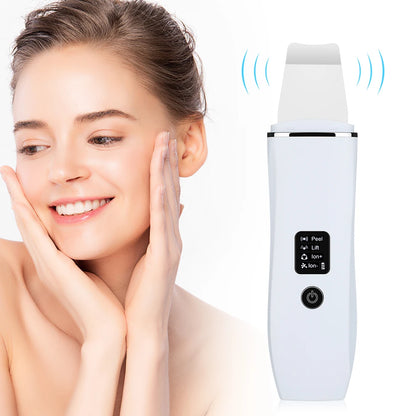 Ultrasonic Skin Scrubber Peeling Blackhead Remover Machine EMS Deep Face Cleaning Ultrasonic Ion Acne Pore Cleaner Facial Shovel