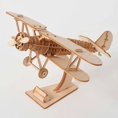 Diy 3d wooden puzzle for Assembly Puzzle Laser Cutting Sailing Ship Biplane Steam Locomotive Train Toy diy Kit for adults Child D