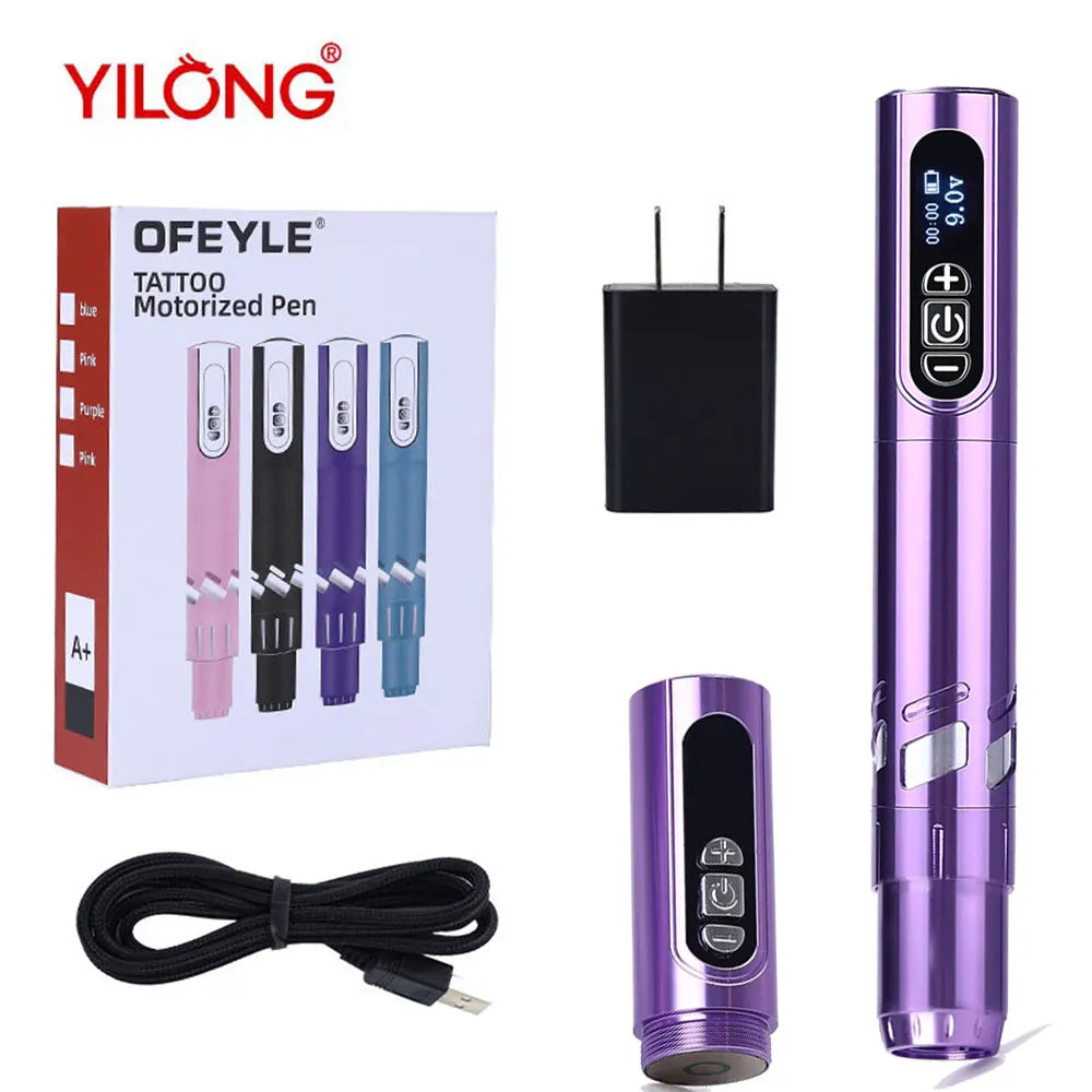 New 2pc Battery Tattoo Pen Wireless Power Tattoo Machine Professional Pen Tattoo Machine Makeup For Professionals And Beginners 2 battery 1