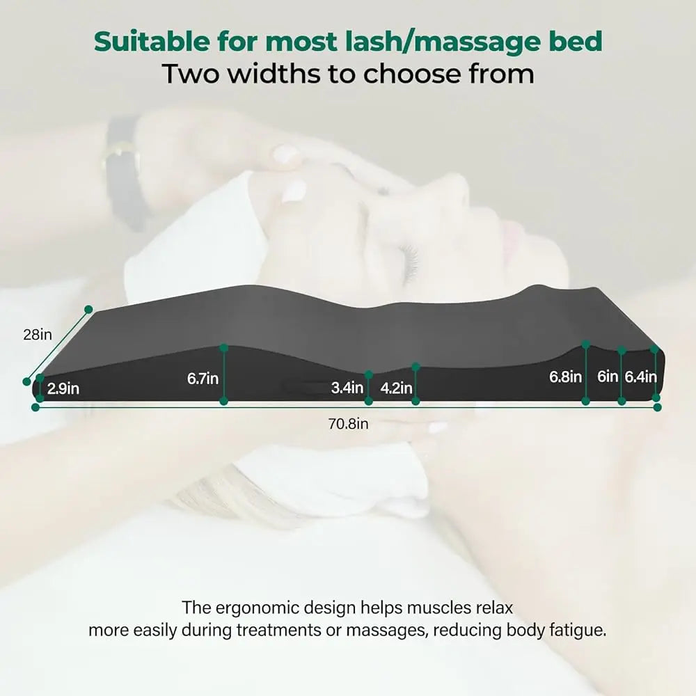 Lash Bed Topper, Ergonomic Curvy Massage Bed Mattr Topper, Massage Table Mattr For Beauty Salon, Washable Cover,