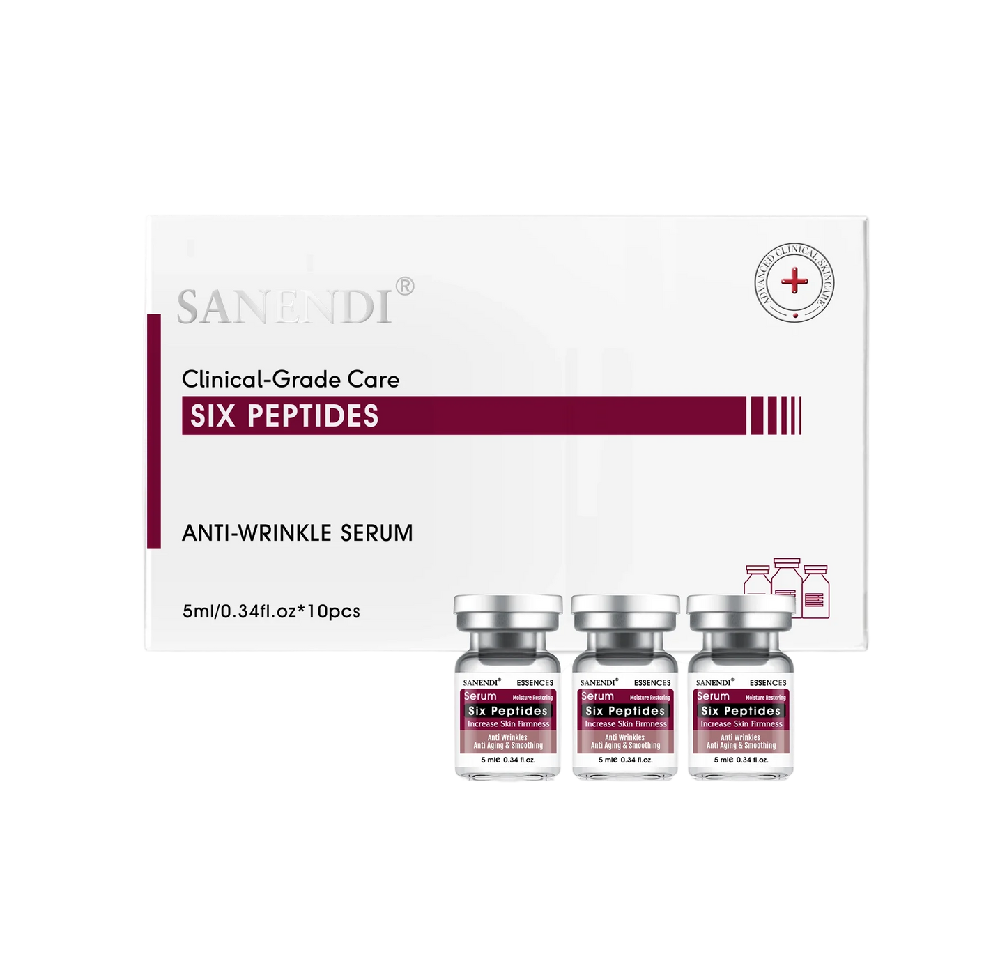 10Vials Hyaluron Acid Ampoule Serum for Facial Dr.Pen Micronneed Retinol EGF Peptide VC Snail Mucin Moisturizing Skin Care SIX PEPTIDES