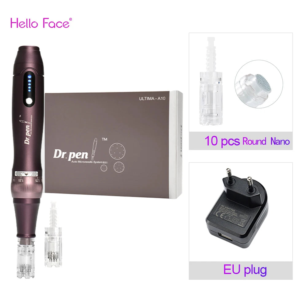 Dr pen Ultima A10 With 12 pcs Cartridge Wireless Derma Pen Skin Care Kit Microneedle Treatments Professionals Use Beauty Machine Dr pen EU and Nano