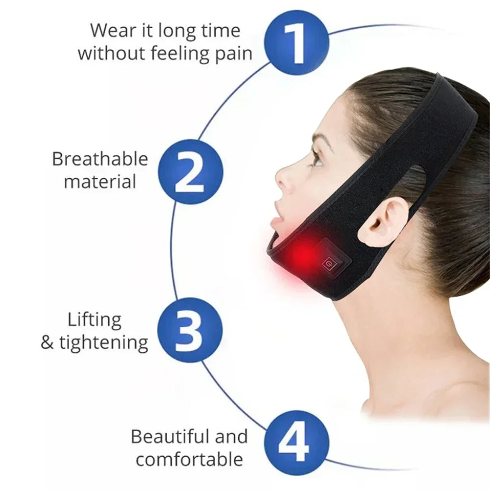 LED Red Light Therapy Belt 660&850 nm Facial Neck Massager Lift Chin Laser Lipo Near Infrared Skincare Beauty Tool Fashion Pad