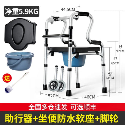 Quad Cane with Seat and Adjustable Height, Walking Aid for Elderly and Disabled Folding Walking Stick with Seat 11