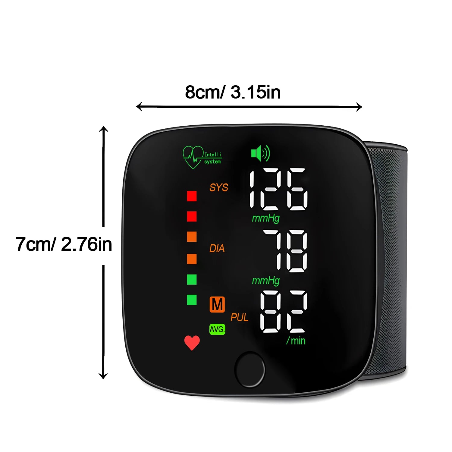 Digital Touch LCD Screen Chargeable Voice Wrist Blood Pressure Monitor Digital Automatic BP Tonometer Heart Rate Sphygmomanomete