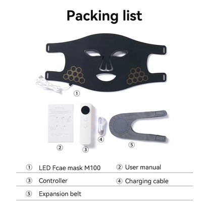 Hello Face Rechargeable Red Light Therapy Mask for Face & Neck Infrared LED Mask Skincare Device for Glowing Skin Only Face mask 1