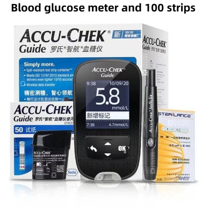 ACCU Chek Guide Blood Glucose Accu Chek Glucose Test Strips & Lancets Sets Blood Glucose meter Test Kit Free Blood Taking Needle
