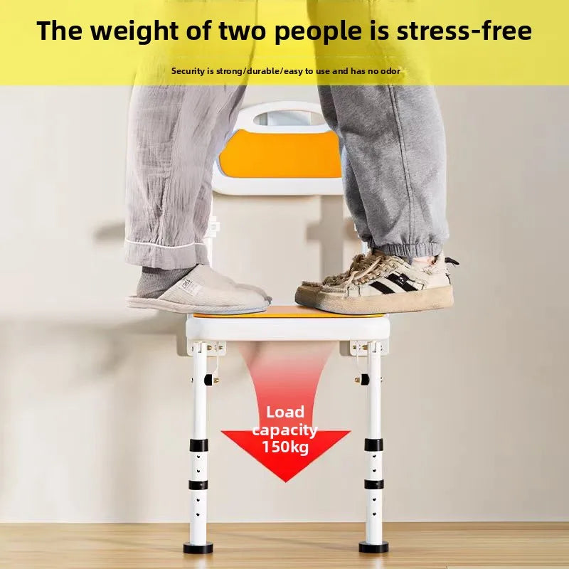 Wall Mounted Shower Chairs, Folding Shower Bench for Bathroom, Adjustable Fold Down Bath Seat Safety Shower Stool for Elderly