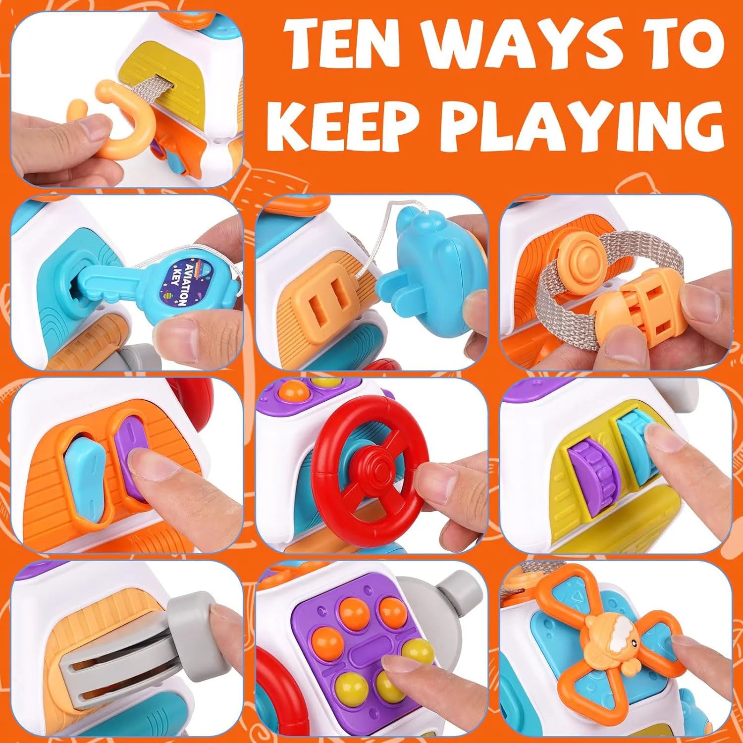 Baby Toys Busy Ball Hand-catch Ball Puzzle Sensory Hexahedral Rotating Box Parent-child Interactive Toys Toddler Educational Toy