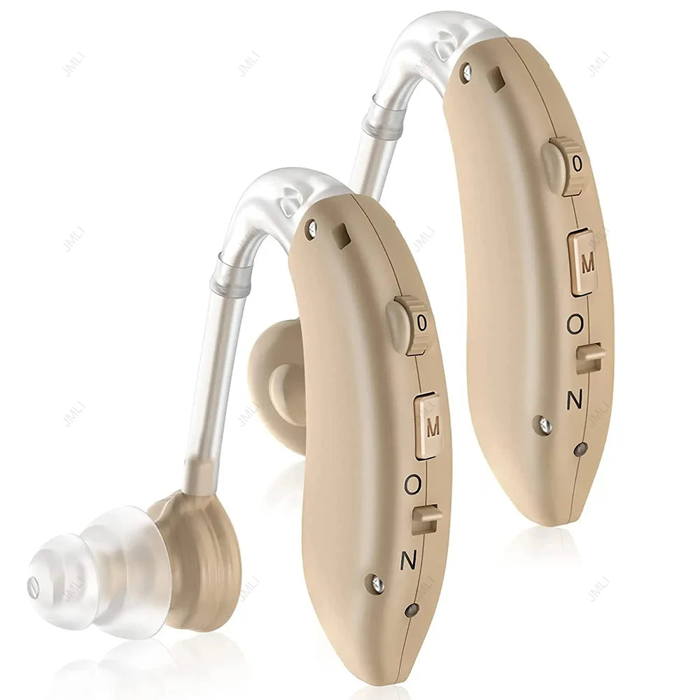 Rechargeable Digital Hearing Aid Adjustable Tone 2024 Best Sound Amplifier Portable Deaf Elderly BTE Hearing Aids SKIN 2 PCS