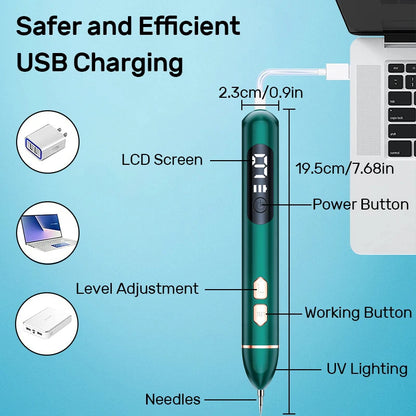 Electric Skin Tag Remover Dark Spot Mole Remover Pen Freckle Wart Tattoo Nevus Black Spots Laser Skin Tag Removal Plasma Pen