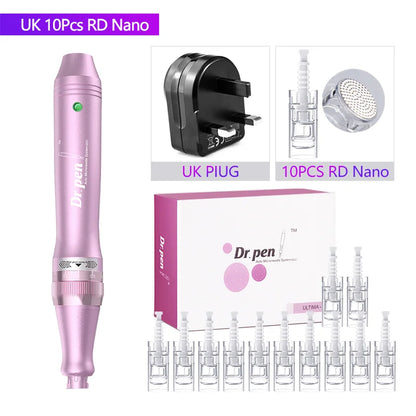 Authentic Dr. Pen Ultima M7 10 Pcs Needles Multi-function Facial Mesotherapy Micro Skin Wireless Electric Derma Beauty Device M7W UK RD