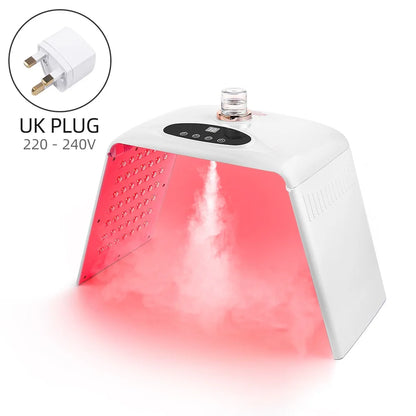 7 Colors LED Photon Machine With Nano Spray Skin Moisturizing Face Humidifier Nano Spray LED Facial Body SPA Skin Care Lamp UK PLUG(220V-240V)