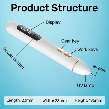 Electric Skin Tag Remover Dark Spot Mole Remover Pen Freckle Wart Tattoo Nevus Black Spots Laser Skin Tag Removal Plasma Pen