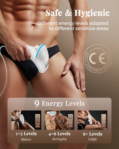 Updated Laser Hair Removal IPL Device 999900+ Flashes 21J Auto/Manual Mode for Men Women Facial Body Bikini in 4 Weeks Home Use