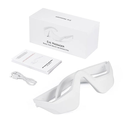 Foreverlily Eye Massager Relieves Eye Fatigue Eyes Massage Glasses Eye Fatigue Relief Massager Under-Eye Glasses Massager WHITE