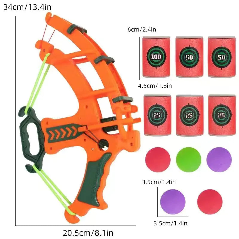 Catapult Toys Bow and Arrow Children's Parent-child Indoor and Outdoor Shooting Toys Target Children's Shooting Toys orange a set CHINA