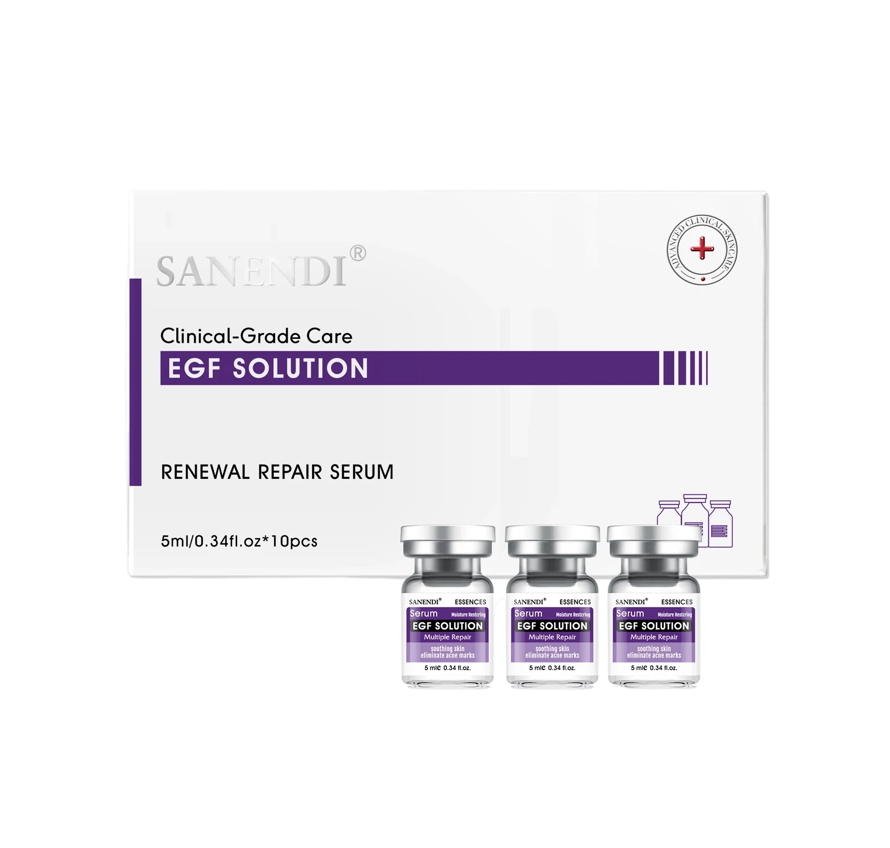 10Vials Hyaluron Acid Ampoule Serum for Facial Dr.Pen Micronneed Retinol EGF Peptide VC Snail Mucin Moisturizing Skin Care EGF
