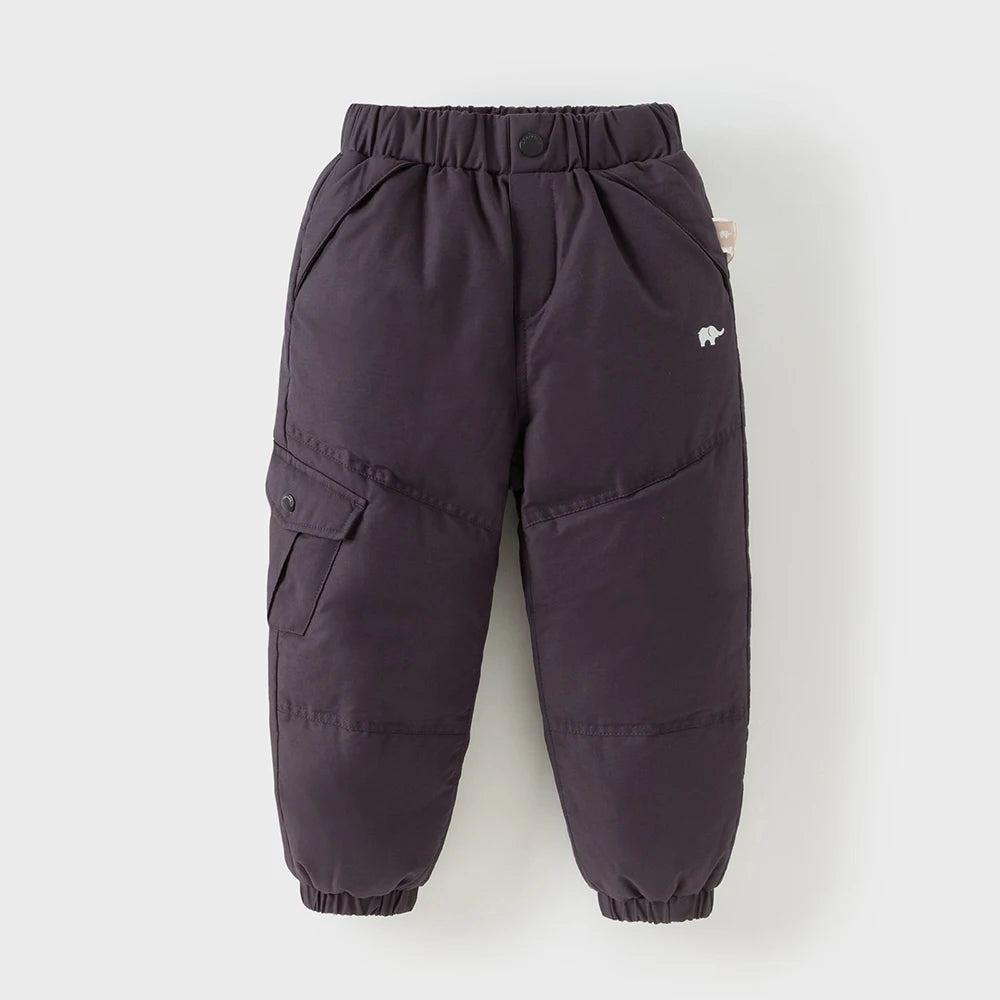 Dave Bella Children's Pants Winter Boys Girls Thicken Warmth White Duck Down Pants Baby Trendy Sports Leisure Trousers DB6434-B