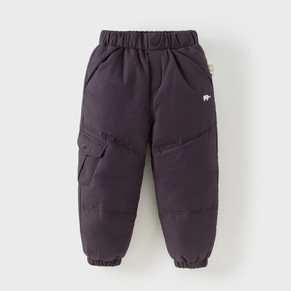 Dave Bella Children's Pants Winter Boys Girls Thicken Warmth White Duck Down Pants Baby Trendy Sports Leisure Trousers DB6434-B
