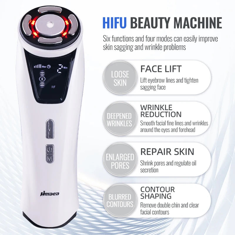 2025 Mini HIFU Radio Frequency Ultrasonic Machine EMS Micro Current Facial Beauty Instrument Firming Skin Care Anti-Wrinkle Tool