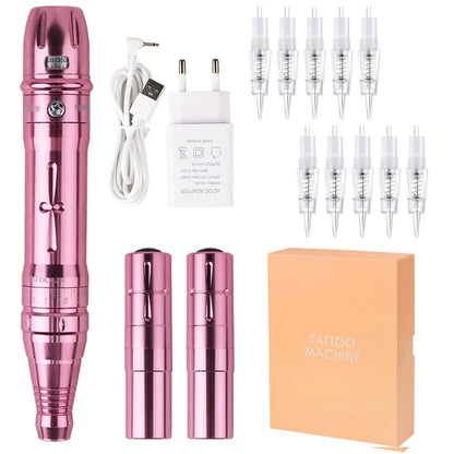 Wireless PMU Machine Permanent Makeup for Eyebrows Miroblading Eyeliner Lip Microshading Professional Rotary Tattoo Pen Gun Kit Pink CHINA