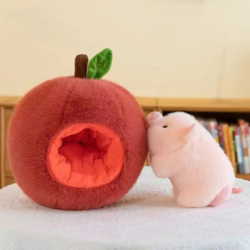 Creative Cute Detachable Apple Pig Plush Toy Stuffed Animals Dolls Funny Home Decoration Accompany Sleep Toy Kids Birthday Gifts