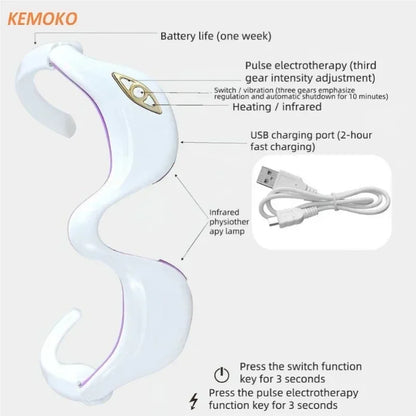 LED Micro Current Pulse Eye Massager Relieves Eye Fatigue Fades Dark Circle Anti Wrinkle Heat Therapy Eye Beauty Device Current