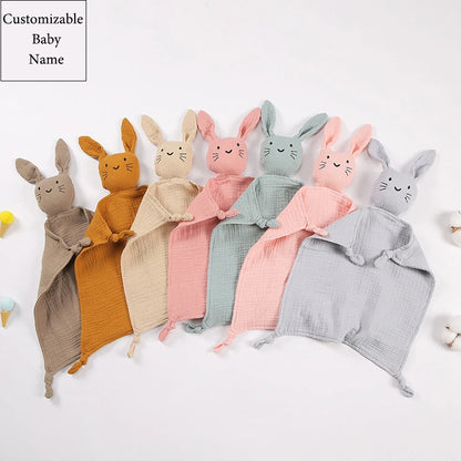 Baby Name Personalized Embroidered Baby Soother Appease Towel Bib Soft Absorbent Cloth Kids Sleeping Nursing Cuddling Blanket
