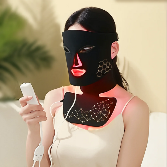 Hello Face Rechargeable Red Light Therapy Mask for Face & Neck Infrared LED Mask Skincare Device for Glowing Skin