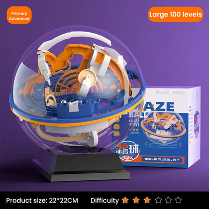 3D Stereo Fan Palace Toys Kids Challenge Obstacle Game Maze 3D Maze Montessori Puzzle Balance Train Clearing Game 100 level CHINA