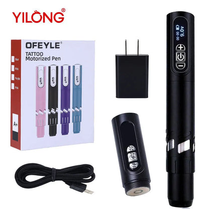 New 2pc Battery Tattoo Pen Wireless Power Tattoo Machine Professional Pen Tattoo Machine Makeup For Professionals And Beginners 2 battery 2