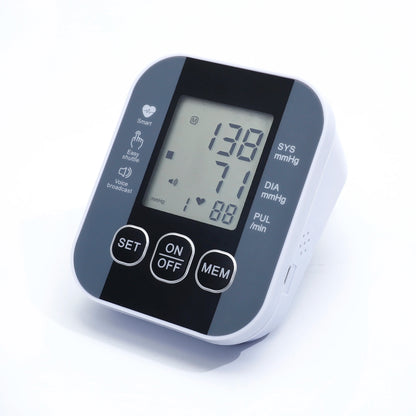 Digital Arm Blood Pressure Meter Cuff Medical Automatic Pressure Tonometer Tensiometer Heart Rate Pulse Meter BP Monitor Healthy
