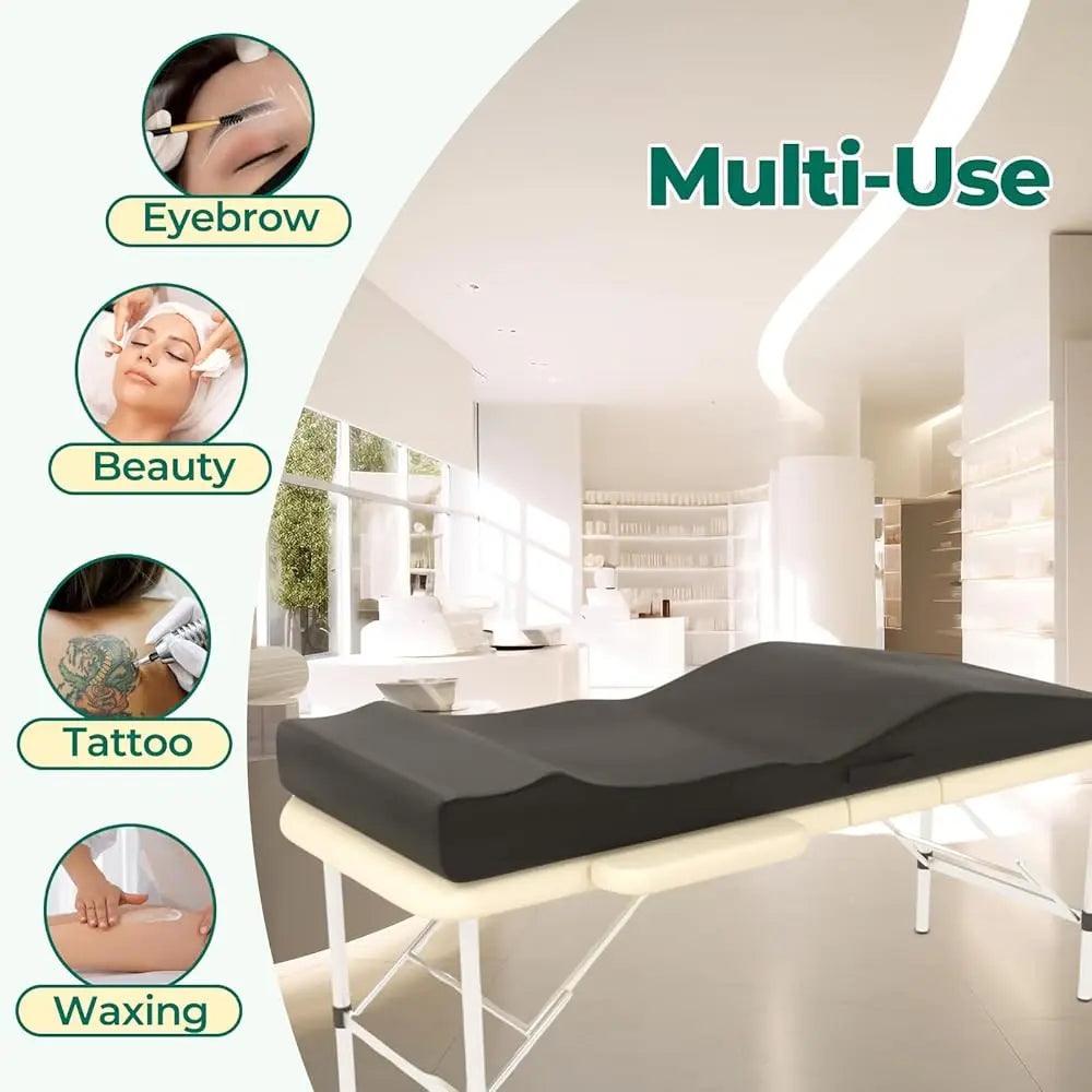 Lash Bed Topper, Ergonomic Curvy Massage Bed Mattr Topper, Massage Table Mattr For Beauty Salon, Washable Cover,