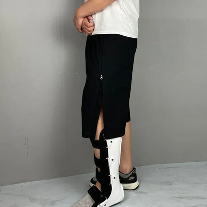 Summer Elder Adult After Fracture Operation Bedclothes Nursing Pants Are Easy To Wear and Take Off Disability Aids Black zipper 3L
