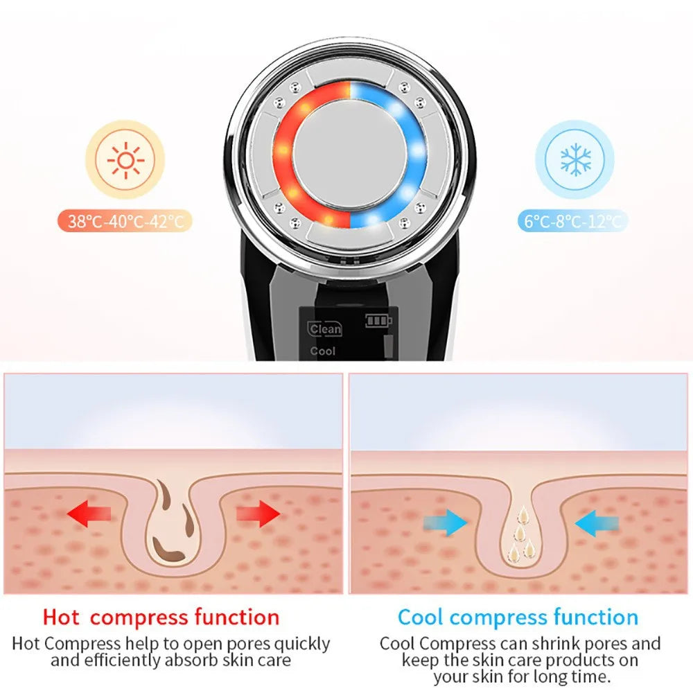 Portable EMS Facial Massager Microcurrent Face Lift Skin Tightening Rejuvenation Warm Cold Face Beauty Device Home Skin Care