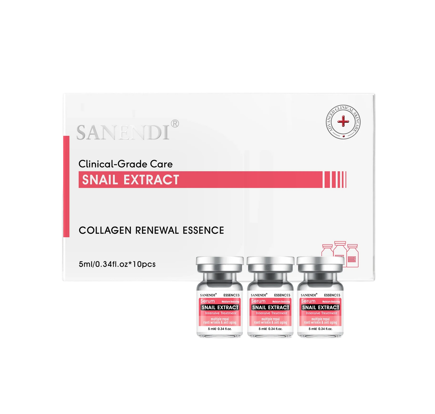 10Vials Hyaluron Acid Ampoule Serum for Facial Dr.Pen Micronneed Retinol EGF Peptide VC Snail Mucin Moisturizing Skin Care SNAIL EXTRACT