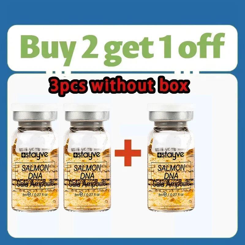 Stayve 8ml Salmon DNA Golden Ampoule Serum Kit Natural Ingredients, Moisturizing, Tender, Lifting, Firming Facial Care Skin buy 2 get 1