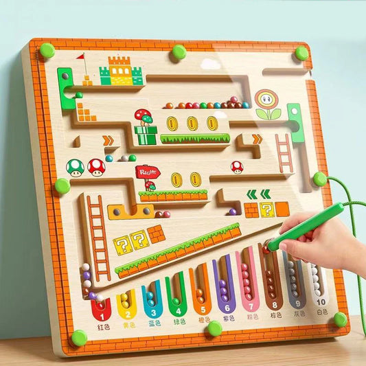Children's Magnetic Maze Walking Ball Baby Concentration Training, Writing Logic Thinking 3 year Old Early Education Puzzle To