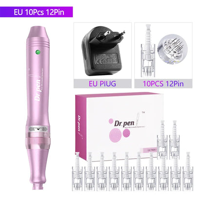 Authentic Dr. Pen Ultima M7 10 Pcs Needles Multi-function Facial Mesotherapy Micro Skin Wireless Electric Derma Beauty Device M7W EU 12PIN