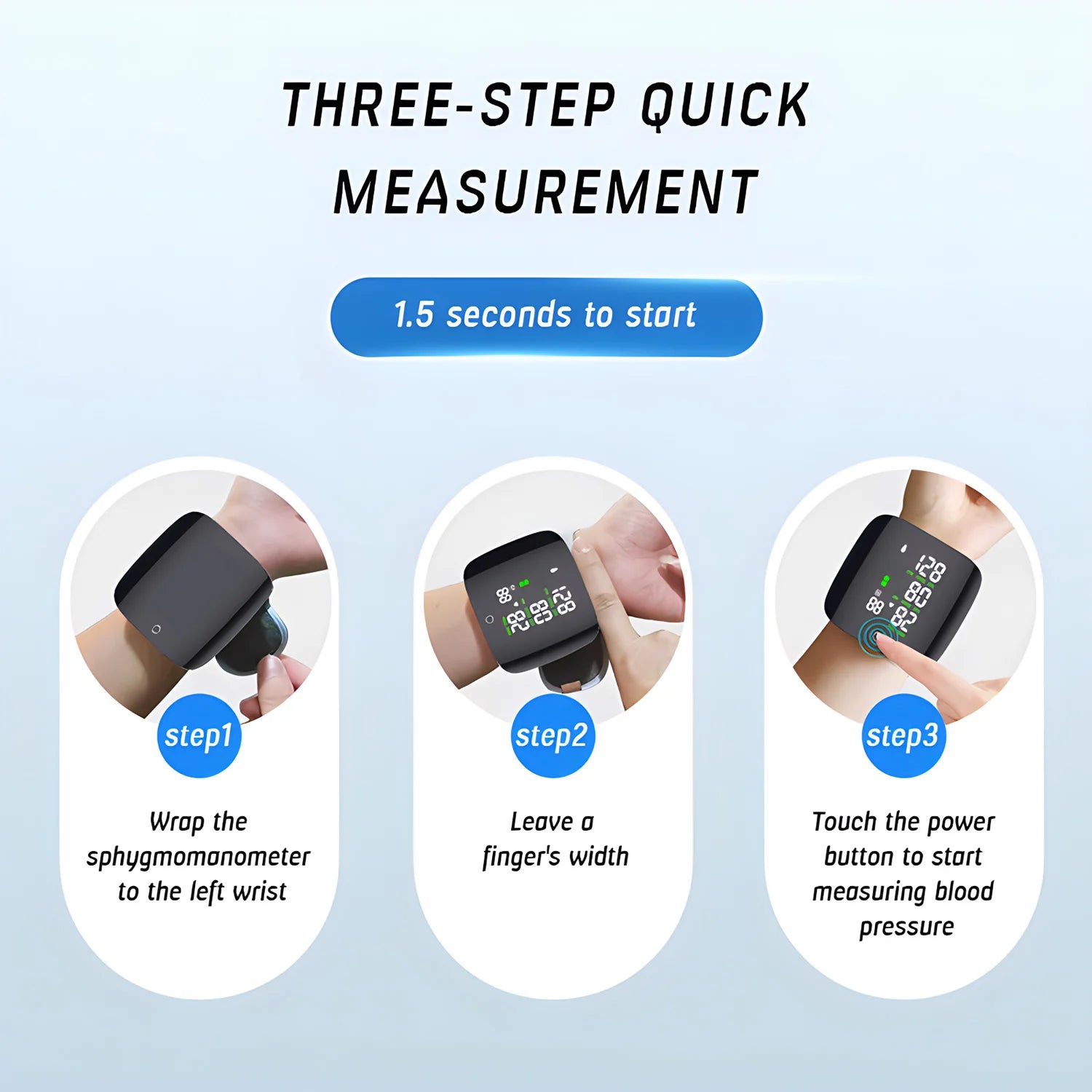 Digital Touch LCD Screen Chargeable Voice Wrist Blood Pressure Monitor Digital Automatic BP Tonometer Heart Rate Sphygmomanomete