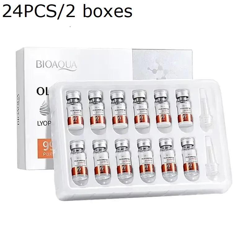 Facial Serum Yeast Freeze-Dried Power Skin Care Set Shrink Pores Moisturizing Brighten Anti Aging Peptides Essence 24pcs Serum