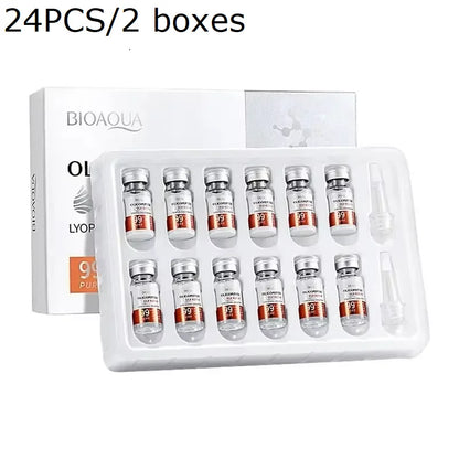 Facial Serum Yeast Freeze-Dried Power Skin Care Set Shrink Pores Moisturizing Brighten Anti Aging Peptides Essence 24pcs Serum